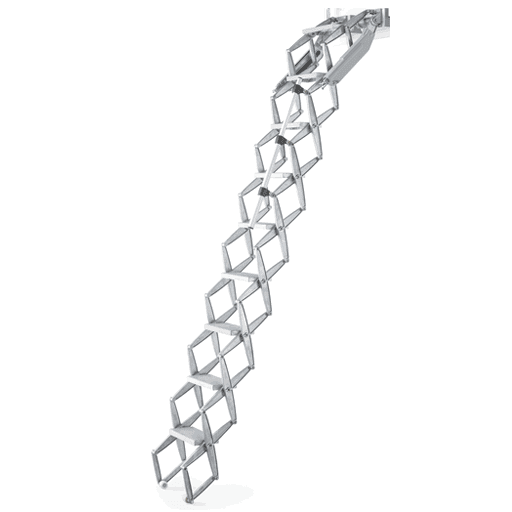 Heavy duty scissor attic ladder. Without hatch. Elite Loft Ladder