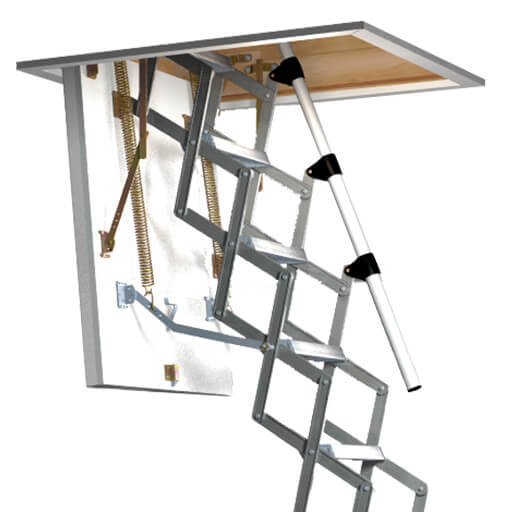 Mini Loft Ladder. Retractable aluminium loft ladder for small ceiling openings