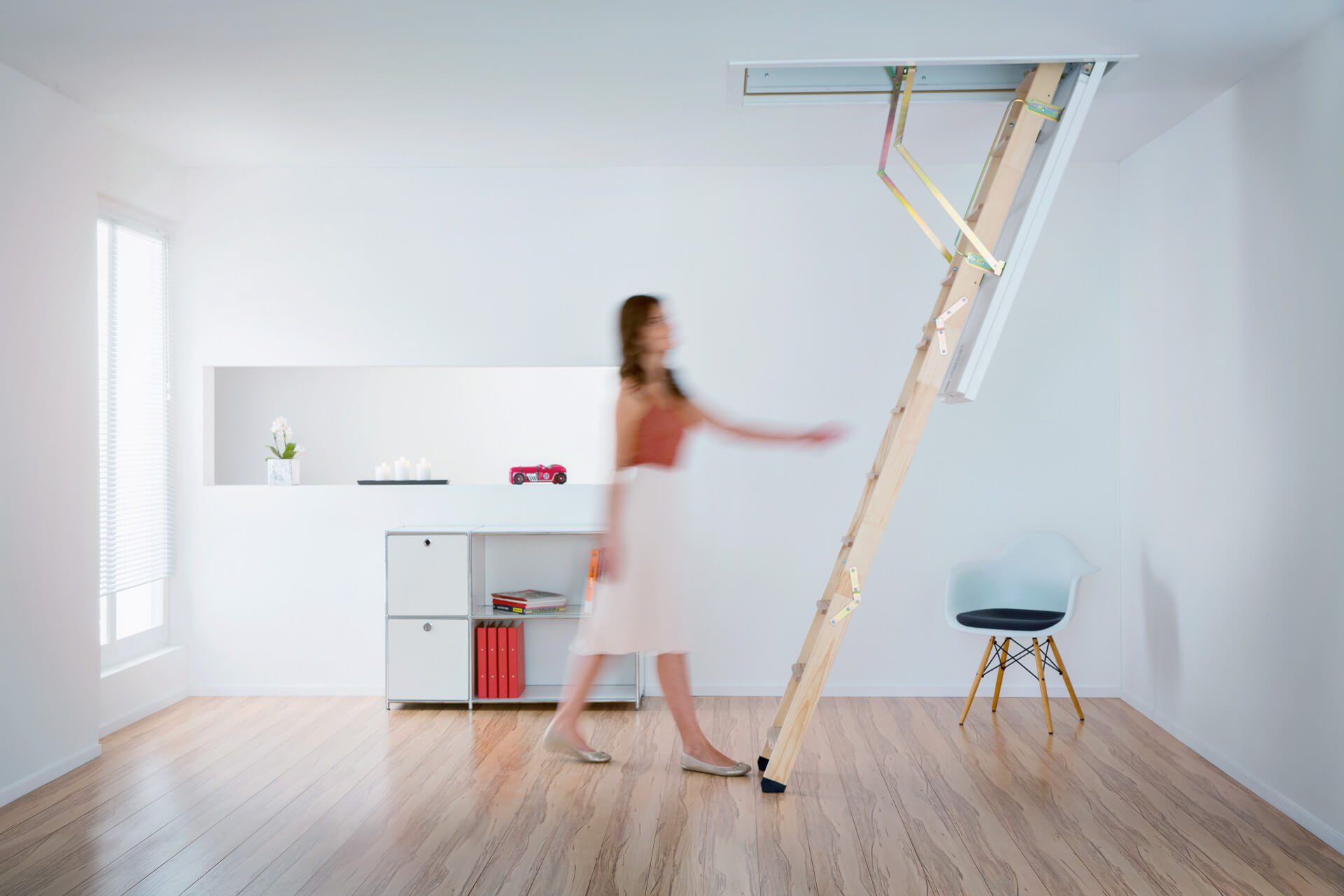 Aluminium Loft Ladder and Lady Cadet 3 wooden loft ladder and hatch. Traditional styling and thermal insulation.