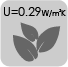 Thermally insulated. U value = 0.37 W/m2K Thermally insulated. U value = 0.29W/m2K