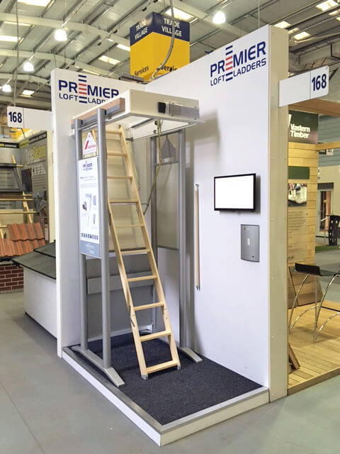 Premier Loft Ladders stand 168 at the NSBRC. Designo wooden loft ladder Premier Loft Ladders stand 168 at the NSBRC. Designo wooden loft ladder