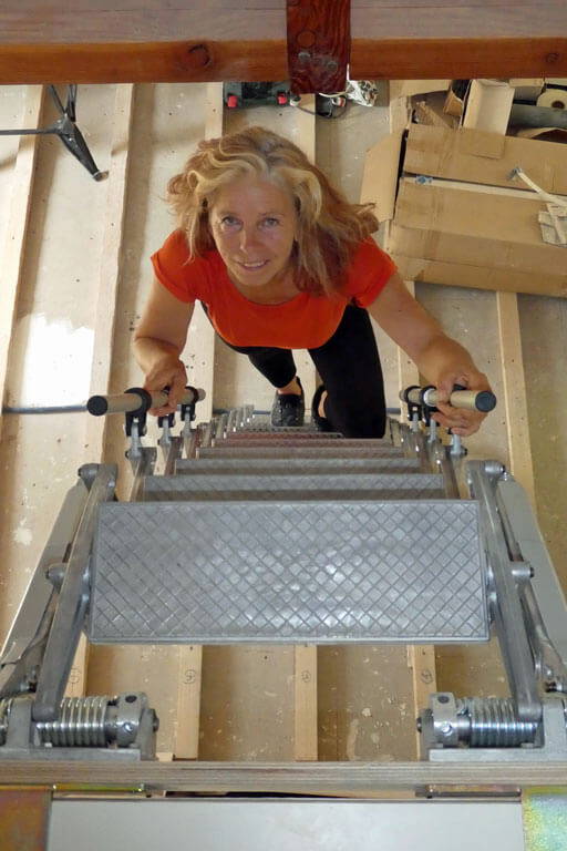Elite Vertical Loft Ladder with large non-slip treads. Premier Loft Ladders
