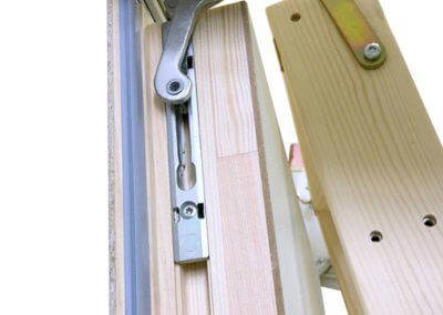 Concealed hinge allows for a seamless finish on the trapdoor. Designo wooden loft ladder. Premier Loft Ladder