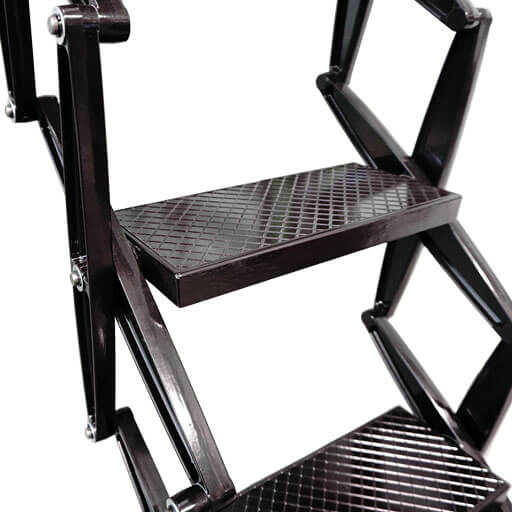 Black powder coated loft ladder