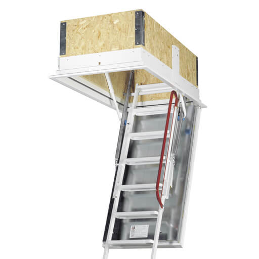 Isotec fire rated loft ladder. Highly insulated, airtight and fire rated hatch. High strength steel folding ladder. Isotec fire rated loft ladder. Highly insulated, airtight and fire rated hatch. High strength steel folding ladder.