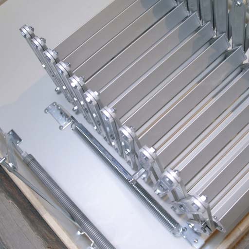 Compact space saving concertina loft ladder