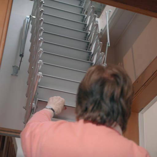 The Ecco concertina loft ladder offers lightweight and easy operation