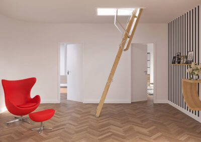 ProfiLine fire rated wooden loft ladder. F30, F30 Plus and F60 ratings. Premier Loft Ladders