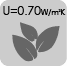 Thermally insulated. U value = 0.33W/m2K Thermally insulated. U value = 0.70 W/m2K