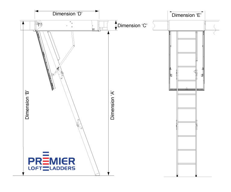 Loft Ladder Dimensions. How to measure loft ladders.
