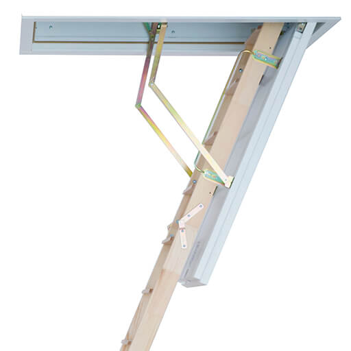 Wooden folding loft ladders with insulated hatches Wooden folding loft ladders with insulated hatches